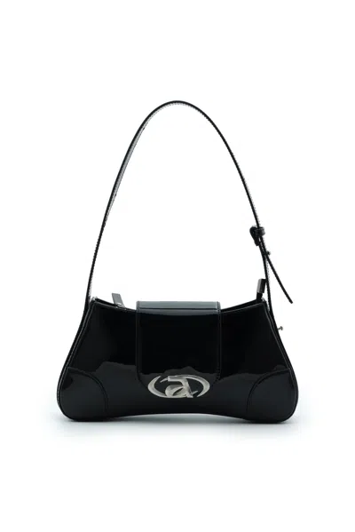 A By Anyah Women's Black Aisha Midnight Gloss Shoulder Bag
