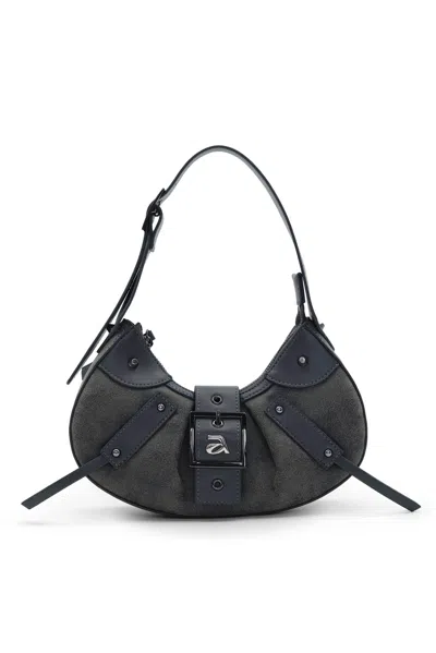 A By Anyah Women's Grey Ange Charcoal Black Mini Shoulder Bag In Gray