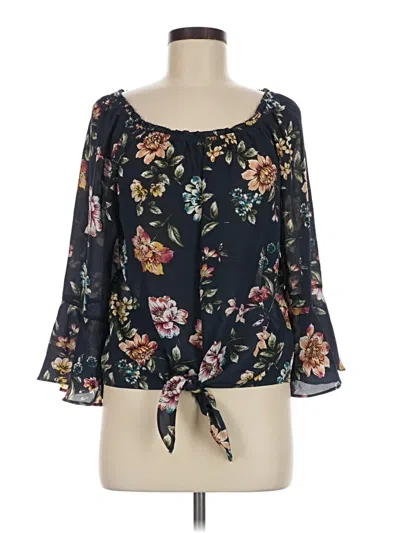 Pre-owned A. Byer 3/4 Sleeve Blouse In Black