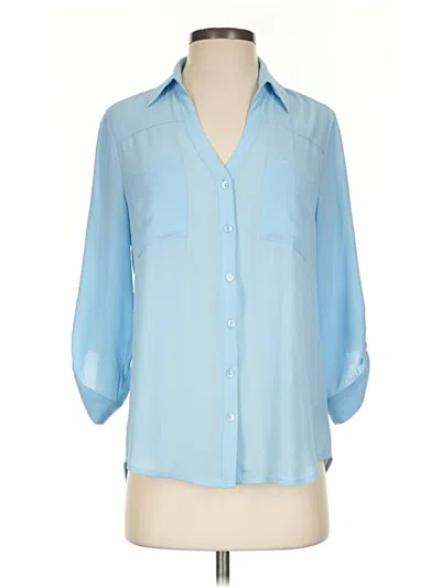 Pre-owned A. Byer 3/4 Sleeve Blouse In Blue