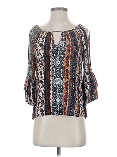 Pre-owned A. Byer 3/4 Sleeve Blouse In Blue
