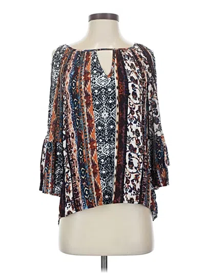 Pre-owned A. Byer 3/4 Sleeve Blouse In Blue