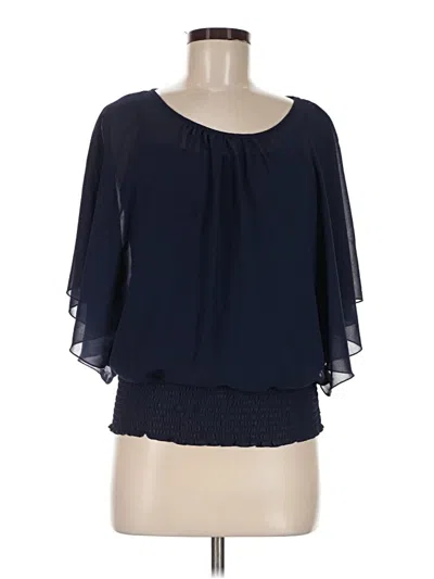Pre-owned A. Byer 3/4 Sleeve Blouse In Blue