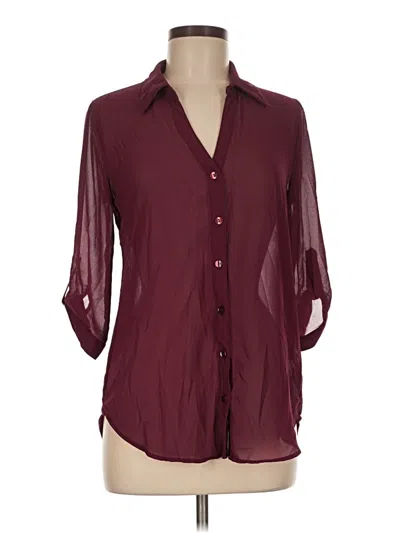 Pre-owned A. Byer 3/4 Sleeve Blouse In Burgundy