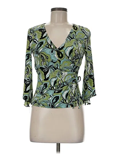 Pre-owned A. Byer 3/4 Sleeve Blouse In Green