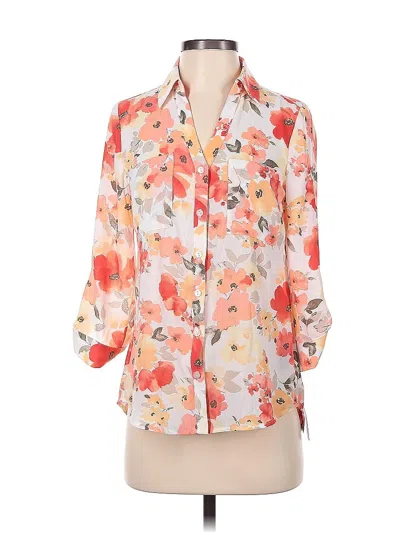 Pre-owned A. Byer 3/4 Sleeve Button Down Shirt In Orange