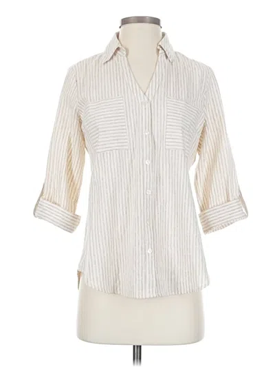 Pre-owned A. Byer 3/4 Sleeve Button Down Shirt In White