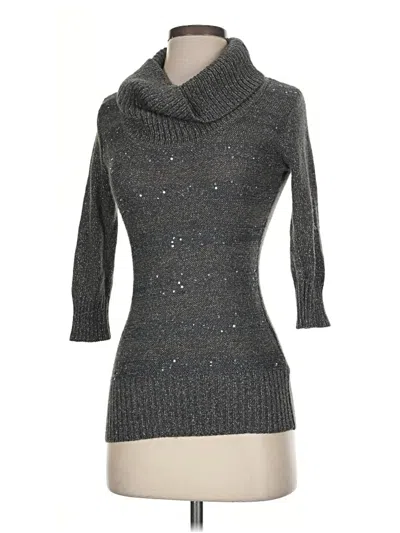 Pre-owned A. Byer 3/4 Sleeve Top Gray Turtleneck Tops