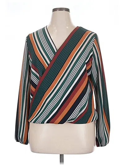Pre-owned A. Byer Long Sleeve Blouse In Green