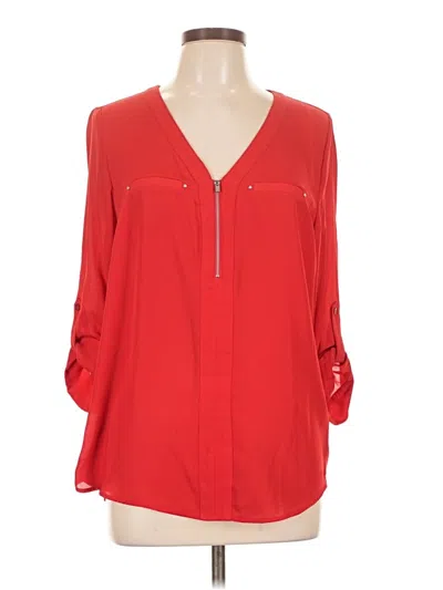 Pre-owned A. Byer Long Sleeve Blouse In Red