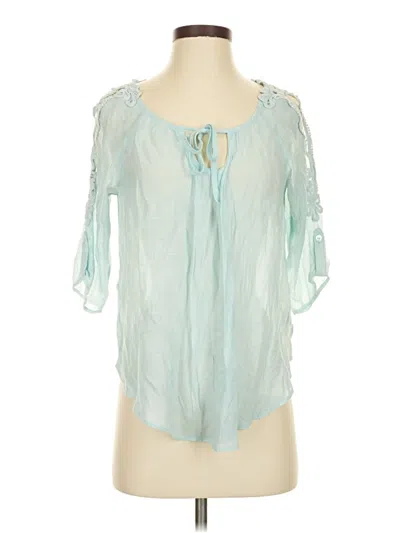 Pre-owned A. Byer Short Sleeve Blouse In Blue