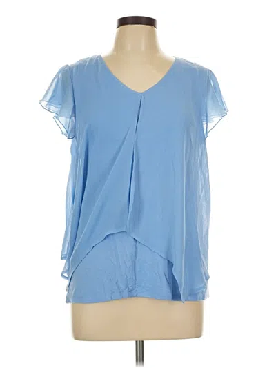 Pre-owned A. Byer Short Sleeve Blouse In Blue