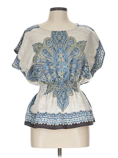 Pre-owned A. Byer Short Sleeve Blouse In Blue