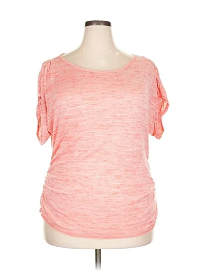 Pre-owned A. Byer Short Sleeve Top Orange Scoop Neck Tops