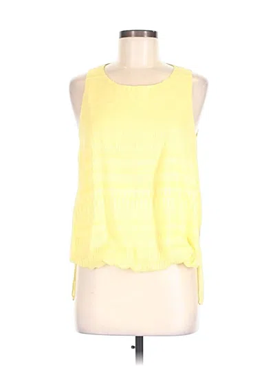 Pre-owned A. Byer Sleeveless Top Yellow Halter Neckline Tops