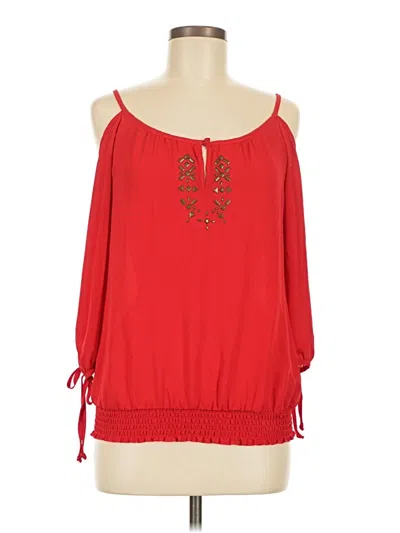 Pre-owned A. Byer Tank Top Red Cold Shoulder Neckline Tops