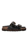 A Choice Of Freedom Woman Sandals Black Size 8 Leather In Black