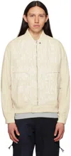 A-cold-wall* Beige Imprint Bomber Jacket In Bone