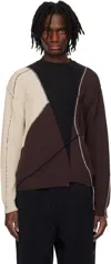 A-cold-wall* Patchwork Frayed Cotton-blend Sweater In Grey Slate