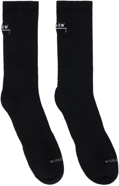 A-cold-wall* Black Bracket Socks In Onyx Onyx