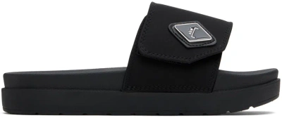 A-cold-wall* Black Diamond Padded Slides In Onyx Onyx