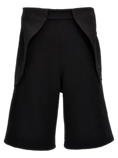 A-COLD-WALL* BLACK OVERLAY CARGO BERMUDA SHORTS