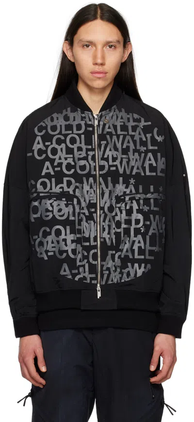 A-COLD-WALL* BLACK PRINTED BOMBER JACKET
