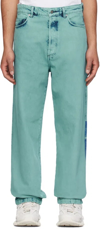 A-cold-wall* Blue Strand Jeans In Faded Teal