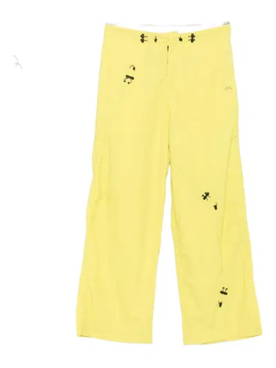 A-cold-wall* Clasp-fastening Detail Trousers In Yellow