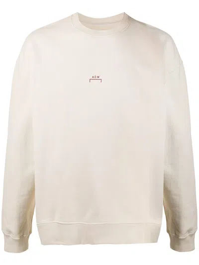 A-cold-wall* Crew Neck Logo Printed Sweatshirt In Neutrals