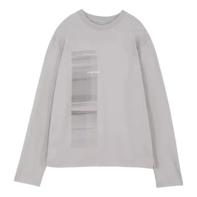 A-cold-wall* Diffusion Graphic Long Shirt Tee 'mid Grey' In White