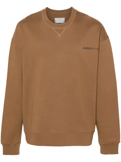 A-cold-wall* Essentials Sweatshirt Mit Logo-print In Braun