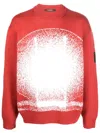 A-cold-wall* Exposure-print Knitted Crew Neck Sweatshirt In Orange