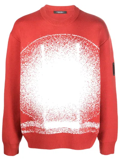 A-cold-wall* Exposure-print Knitted Crew Neck Sweatshirt In Rust