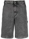 A-cold-wall* Gray Faded Denim Shorts In Black