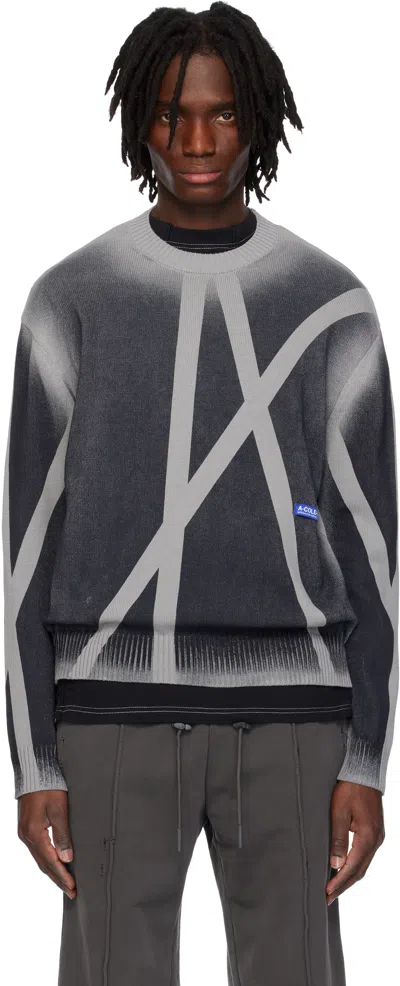 A-cold-wall* Gray Antenne Knit Sweater In Black Onyx