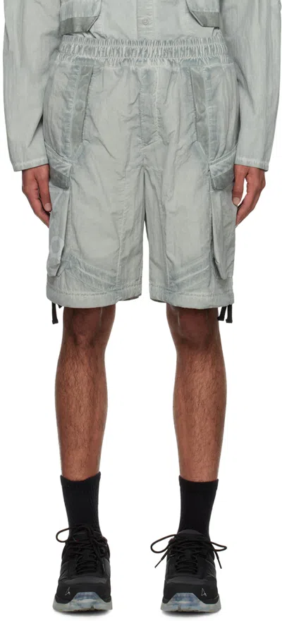 A-cold-wall* Gray Garment-dyed Shorts In Bone