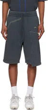 A-cold-wall* Mens Oblique Two-slip-pockets Cotton-jersey Shorts Grey Slate In Grey Slate