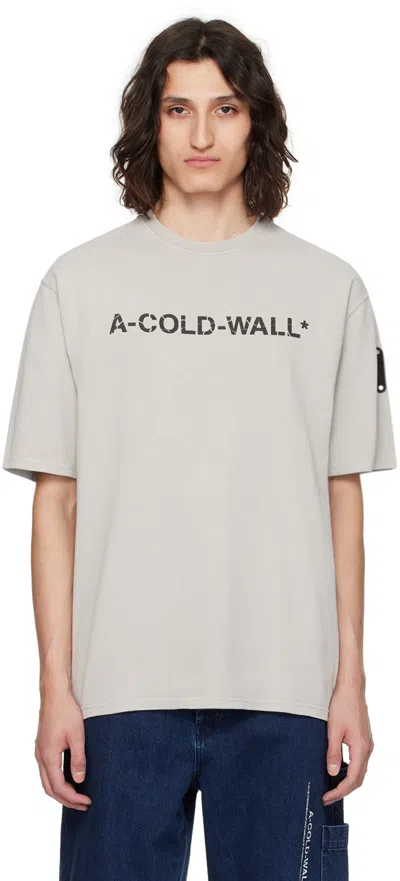 A-cold-wall* Logo-printed Cotton T-shirt In Cement
