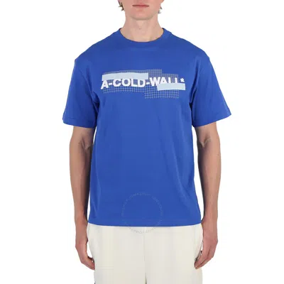 A-cold-wall* A Cold Wall Grid Logo-print Cotton T-shirt In Blue