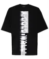 A-cold-wall* Knitted Large Logo T-shirt Black Cotton T-shirt With Vertical Logo Print In Black