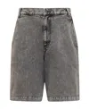 A-cold-wall* Logo Denim Shorts In Gray