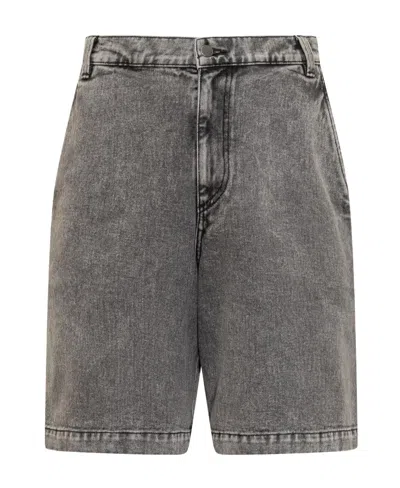 A-cold-wall* Logo Denim Shorts In Gray