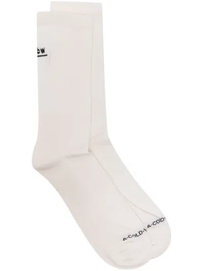 A-cold-wall* Logo-embroidered Crew Socks In White