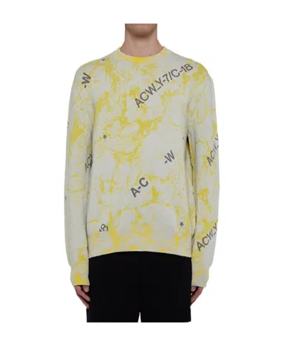 A-cold-wall* Logo-intarsia Marbled Jumper In Gray