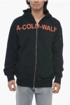 A-cold-wall* Logo Print Brushed Cotton Zipped Hoodie In Black