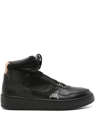 A-cold-wall* Logo-print Leather High-top Sneakers In Black