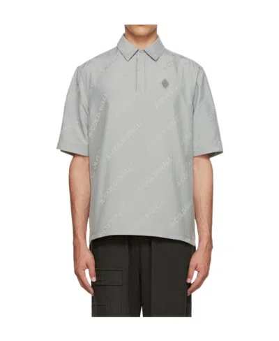 A-cold-wall* Logo-print Polo Shirt In Gray