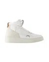 A-cold-wall* Logo-print Leather Hi-top Sneakers In Beige