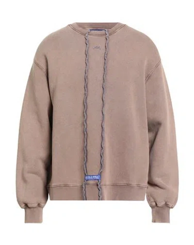 A-cold-wall* Man Sweatshirt Light Brown Size L Cotton, Elastane